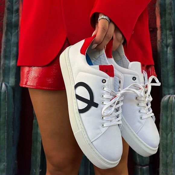 LOCI ELEVEN TRAINER OCEAN: WHITE/RED/NAVY size EU39  US 8 women  NWOT$170 - Picture 1 of 11